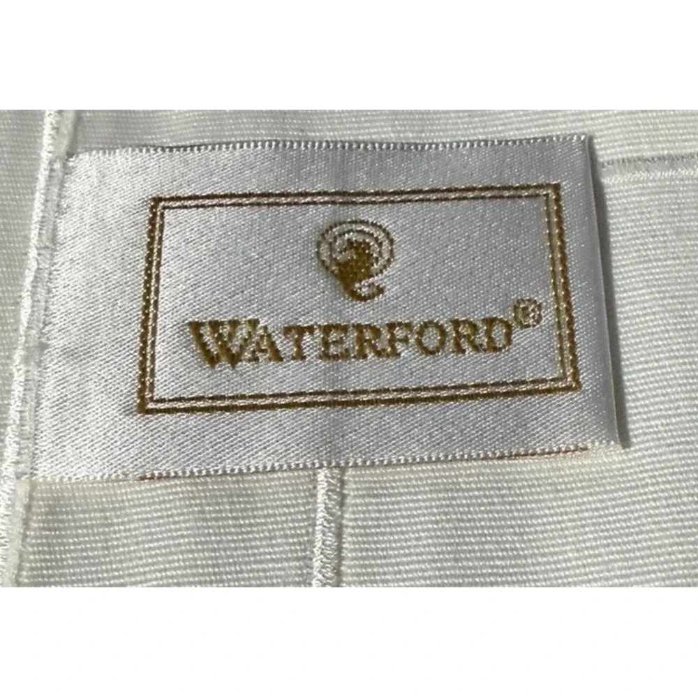 Waterford Linen Cocktail Napkins Set of 4 Ivory Cream 7x7 Embroidered Border